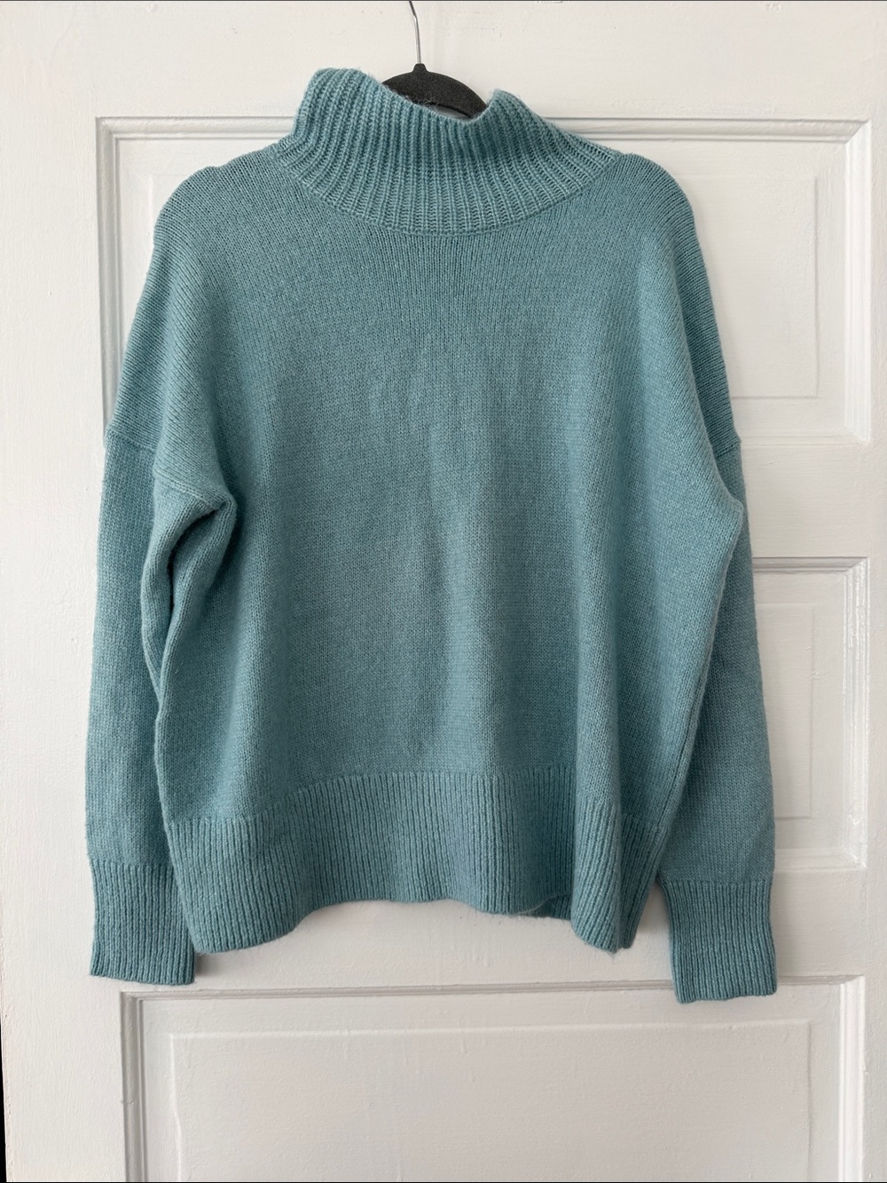 Cozy Light Teal Turtleneck Sweater